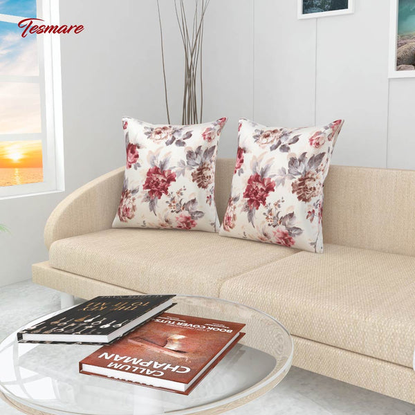 Tesmare Poly-Satin Reversible Cushion Cover, 24 x 24 Inch, 2 Piece Tesmare