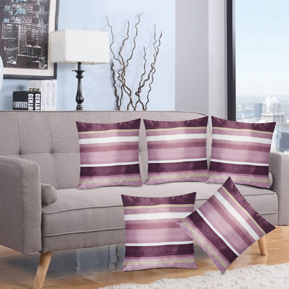 Tesmare Buy Striped Cushions Cover  - Pack of 5, 16 x 16 Inch