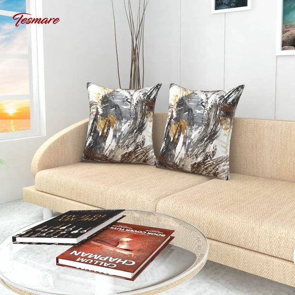 Tesmare Silky Smooth Printed Poly-Satin Cushion Cover,24 x 24 Inch, 2 Pieces Tesmare