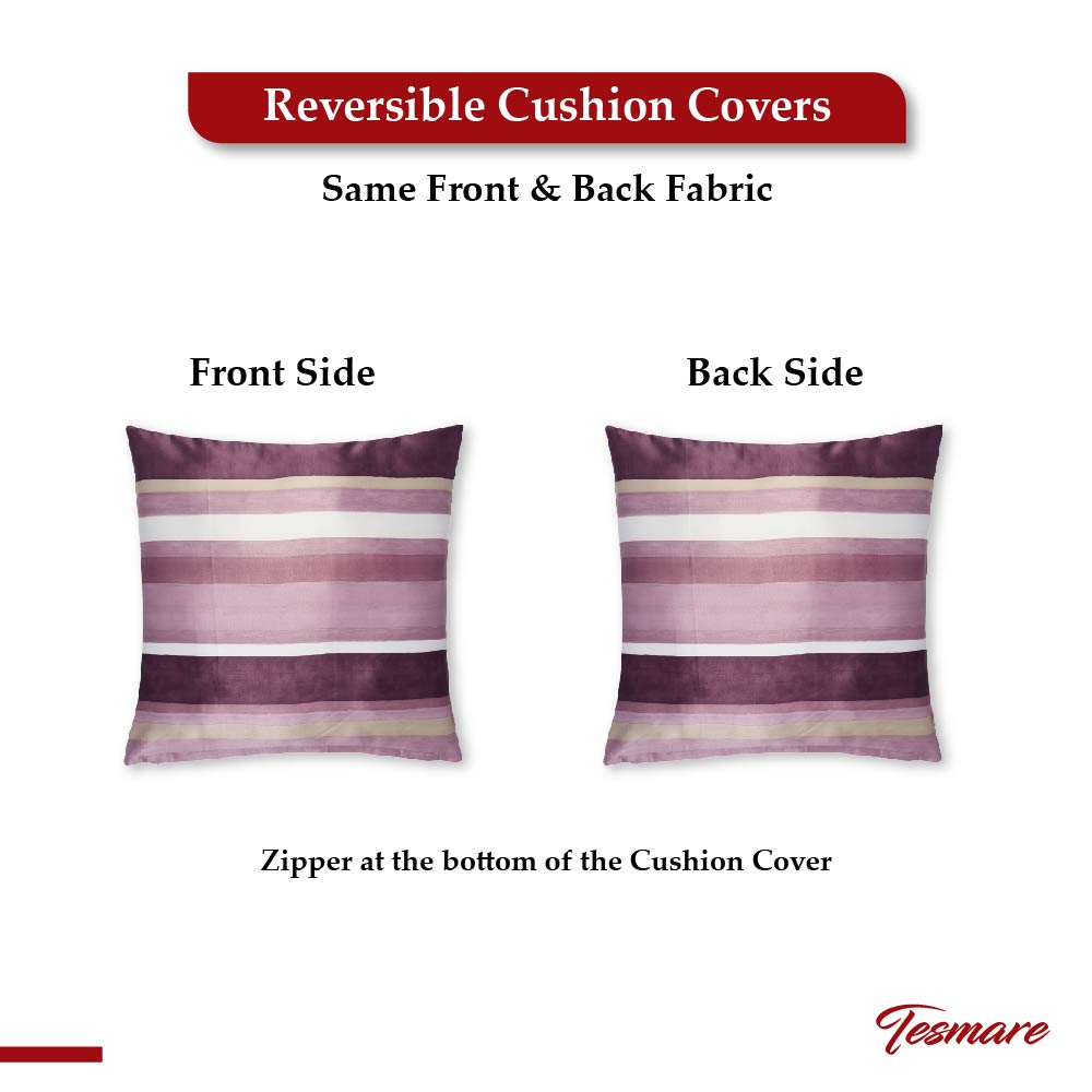 Tesmare Buy Striped Cushions Cover  - Pack of 5, 16 x 16 Inch