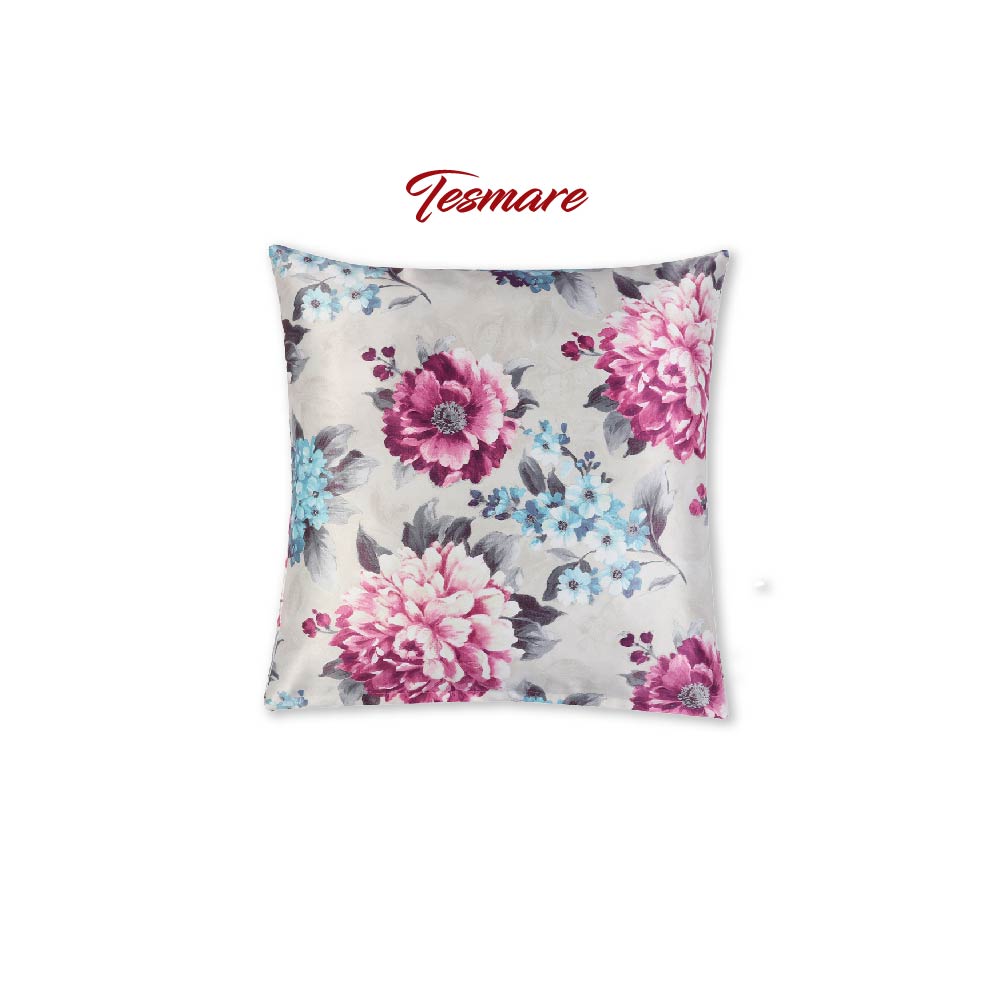 Tesmare Silky Smooth Printed Poly-Satin Cushion Cover, 24 x 24 Inch, 2 Pieces