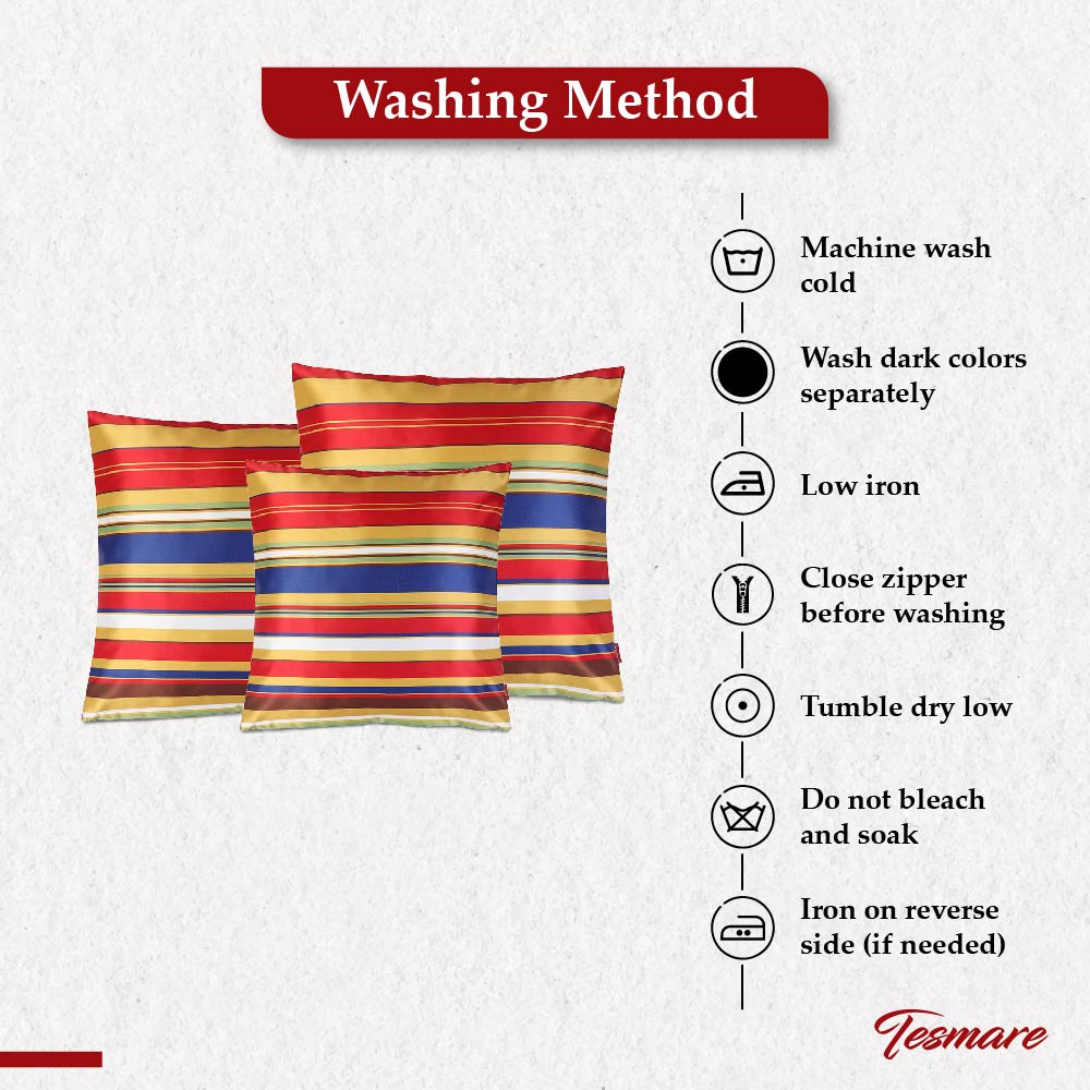 Tesmare HD Digital Printed Cushion Cover, 16 x 16 Inch, 5 Pieces