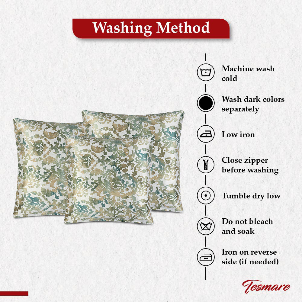 Tesmare HD Digital Printed Cushion Cover, 16 x 16 Inch, 5 Pieces
